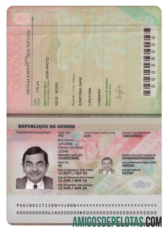 Passaporte da Guiné (2018 presente) modelo